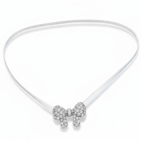 Rhinestone Bow silver stretch belt - Picture 1 of 5